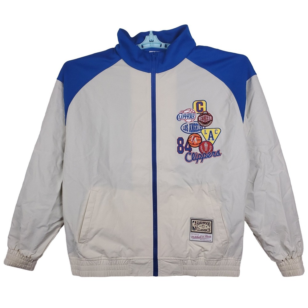 LA Clippers Mitchell & Ness NBA Large Warm Up Jacket Embroidery Patches NWT